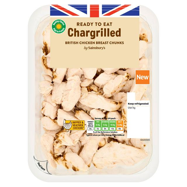 Sainsbury's 320g Chargrilled British Chicken Breast Chunks - gallery image 1