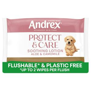 Andrex Protect & Care 36 x Flushable Moist Toilet Tissue Hygiene Wipes