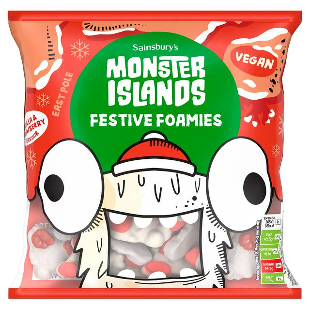 Sainsbury's 170g Monster Island Vanilla & Strawberry Flavour Festive Foamies - gallery image 1
