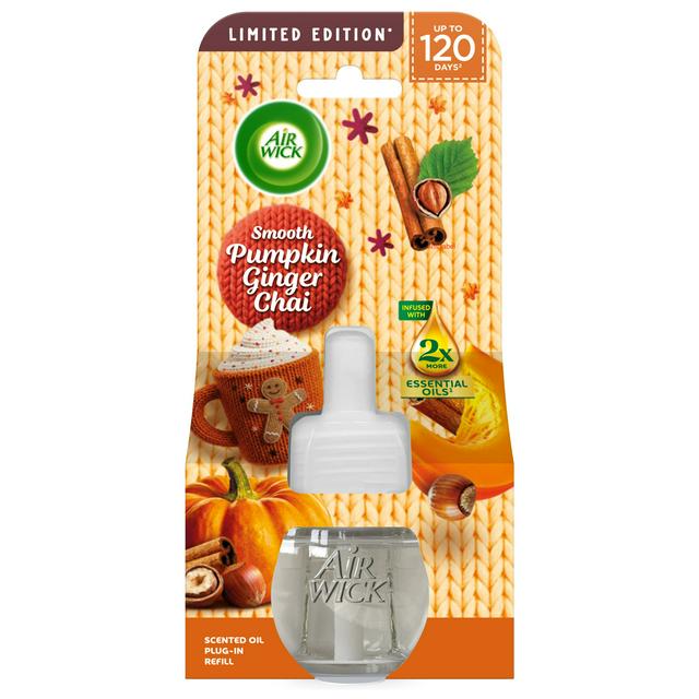Air Wick Smooth Pumpkin Ginger Chai Electrical Single Refill Plug In Air Freshener, Limited Edition 19ml - gallery image 1