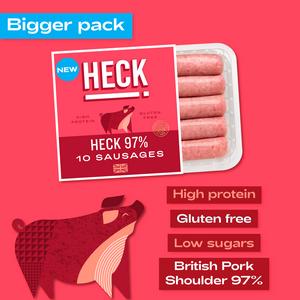 HECK! 10 x Gluten Free 97% Pork Sausages 660g - gallery image 2