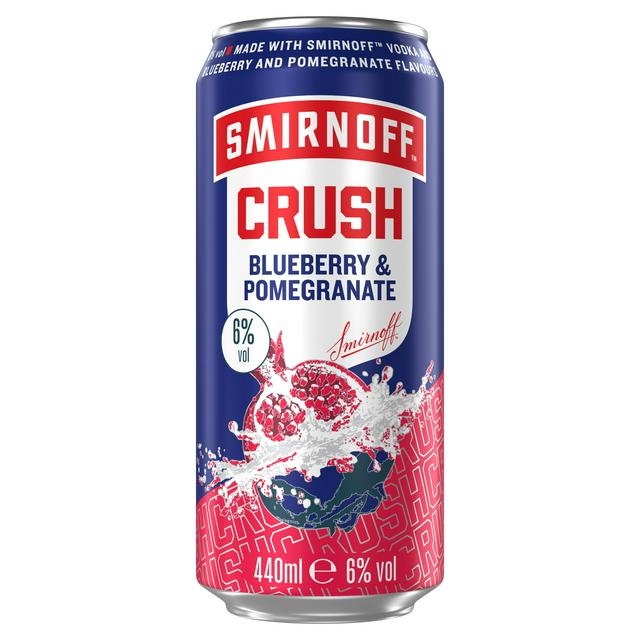 Smirnoff 440ml ?Crush Blueberry & Pomegranate 6% ABV Premix Can - gallery image 1