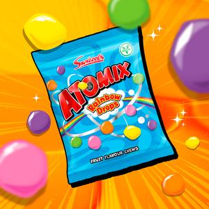 Swizzels Atomix 110g Rainbow Drops Fruit Flavour Chews - gallery image 2