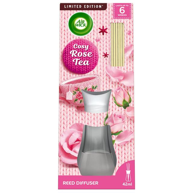 Air Wick Cosy Rose Tea Wine Essential Oils Reeds Diffuser, Limited Edition 42ml - gallery image 1
