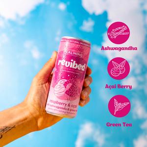 Revibed Calming 250ml Raspberry & Acai Lightly Sparkling Water Can - gallery image 4