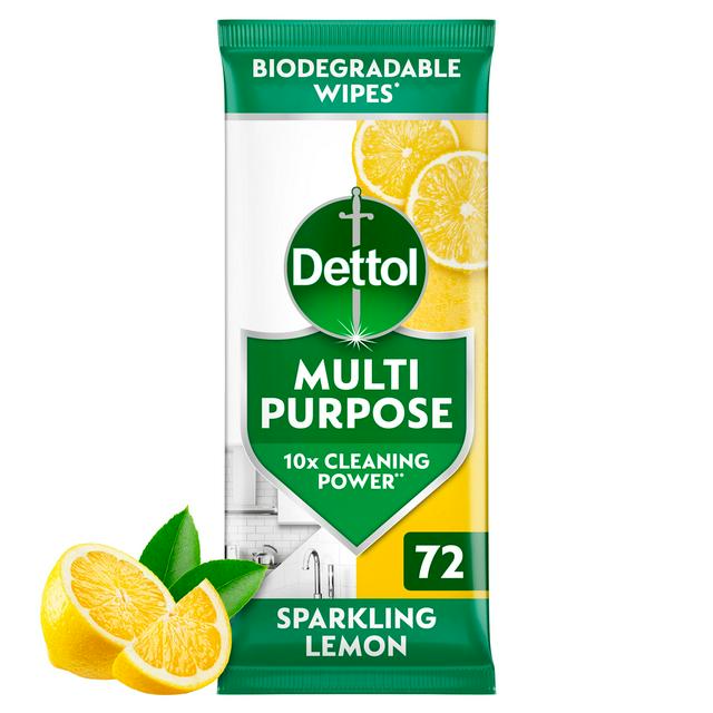 Dettol 72 x Sparkling Lemon Multipurpose Cleaning Wipes - gallery image 1