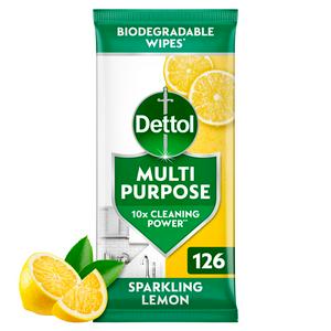 Dettol 126 x Sparkling Lemon Multipurpose Cleaning Wipes