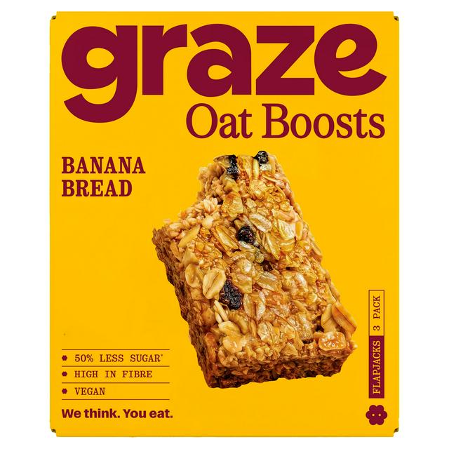 Graze Oat Boosts 3 x 40g Banana Bread Flapjacks - gallery image 1