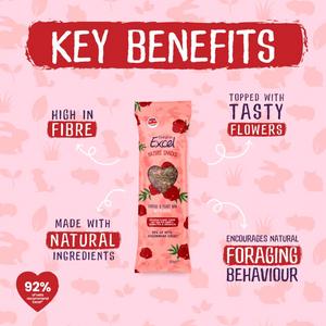 Burgess Excel Nature Snacks 60g Forage & Feast Bar with Rose Small Animal Treat - gallery image 2