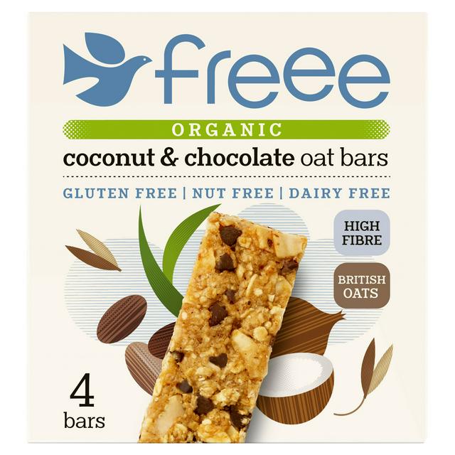 Freee Organic 4 x 35g Gluten Free Coconut & Chocolate Oat Bars - gallery image 1