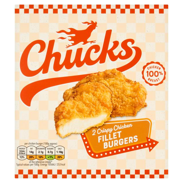 Chucks 2 x Crispy Chicken Fillet Burgers 230g - gallery image 1