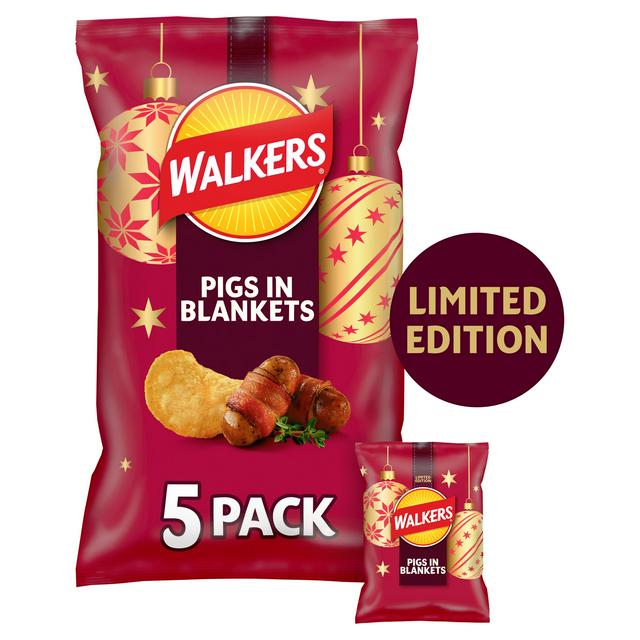 Walkers 5 x 25g Pigs in Blankets Multipack Crisps, Limited Edition - gallery image 1