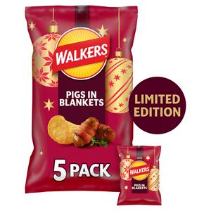 Walkers 5 x 25g Pigs in Blankets Multipack Crisps, Limited Edition