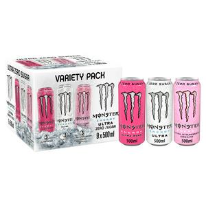 Monster Energy Drink 9 x 500ml Ultra Variety Pack Cans