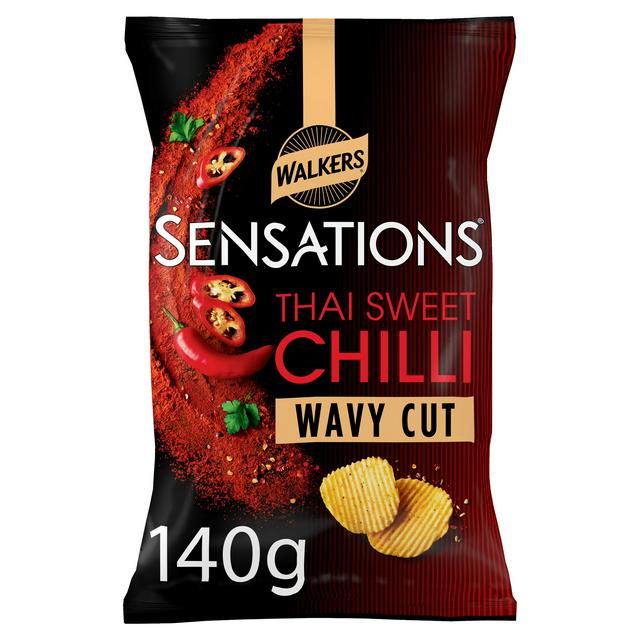 Walkers Sensations 140g Thai Sweet Chilli Wavy Cut Sharing Crisps - gallery image 1
