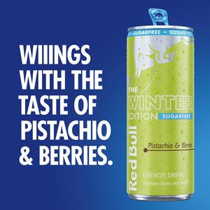 Red Bull 4 x 250ml Sugarfree Pistachio & Berries Energy Drink, Winter Edition - gallery image 2