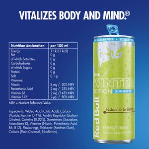 Red Bull 4 x 250ml Sugarfree Pistachio & Berries Energy Drink, Winter Edition - gallery image 3