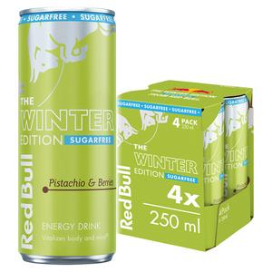 Red Bull 4 x 250ml Sugarfree Pistachio & Berries Energy Drink, Winter Edition
