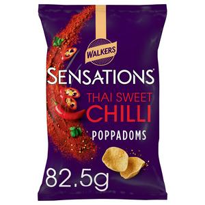 Walkers Sensations 82.5g Thai Sweet Chilli Poppadoms Sharing Crisps