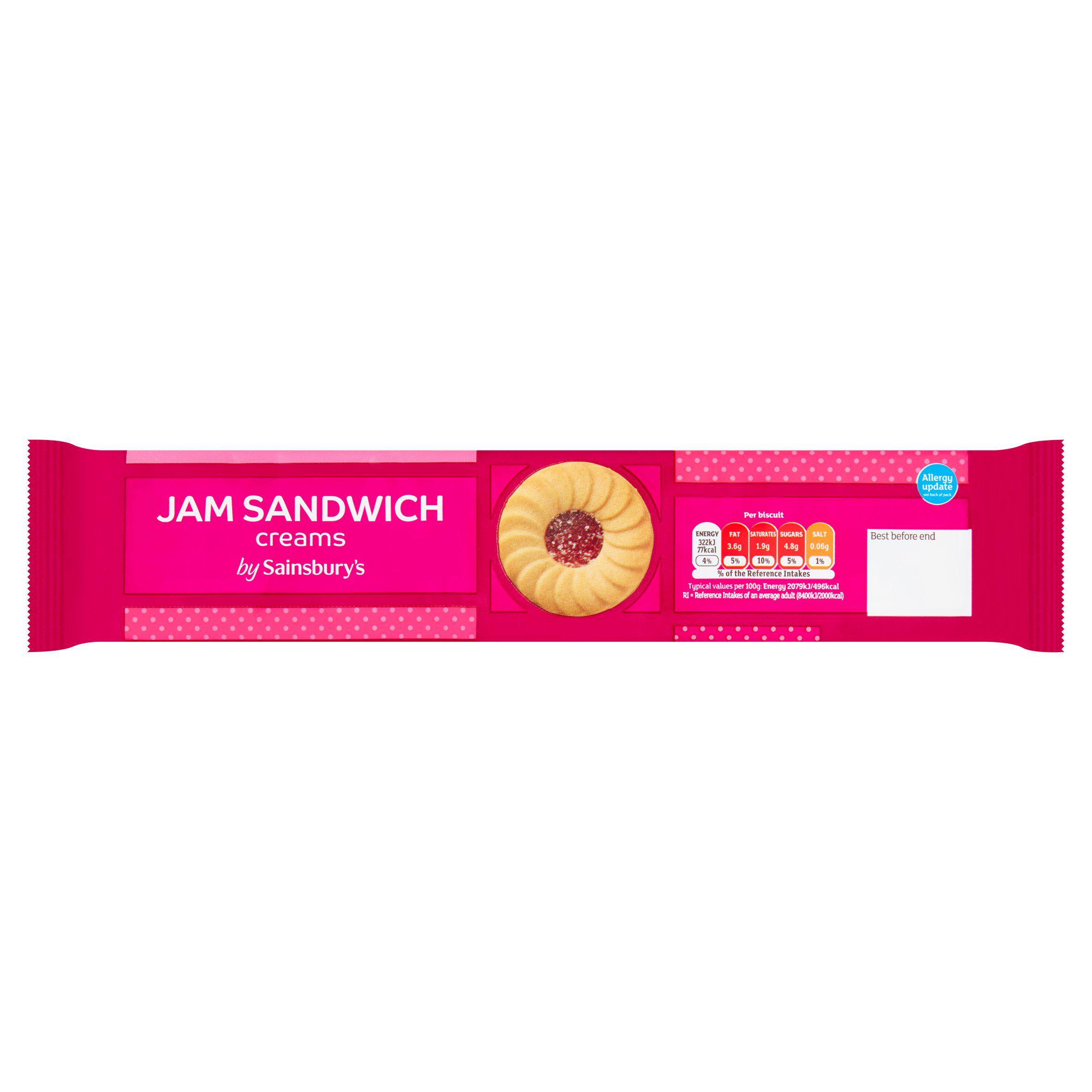 Sainsbury's Jam Sandwich Creams Vanilla Flavour Biscuits 150g