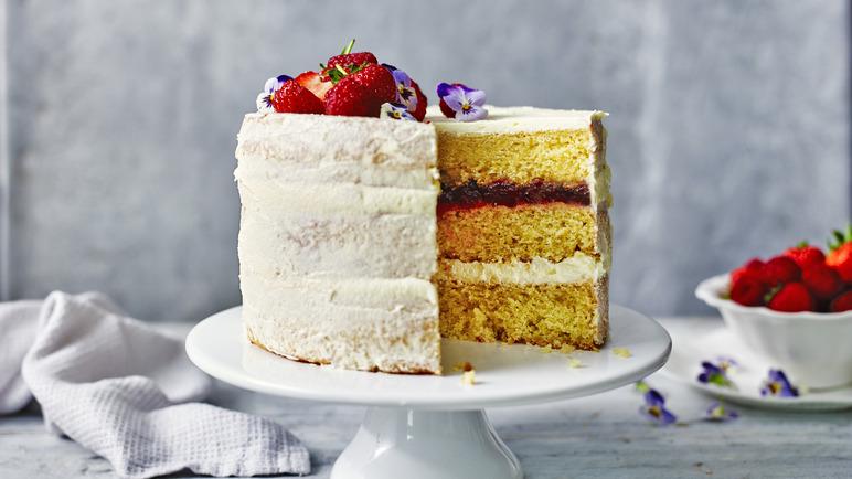 Triple-layer Strawberry Cake (from Scratch)