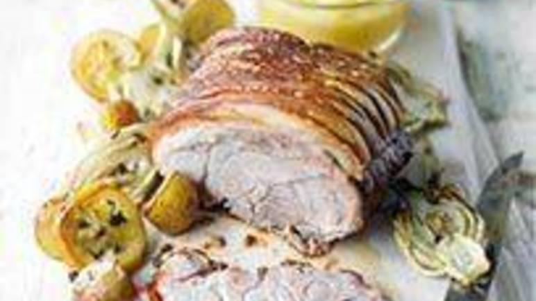 Roasted Pork Loin with Fennel and Herb Couscous