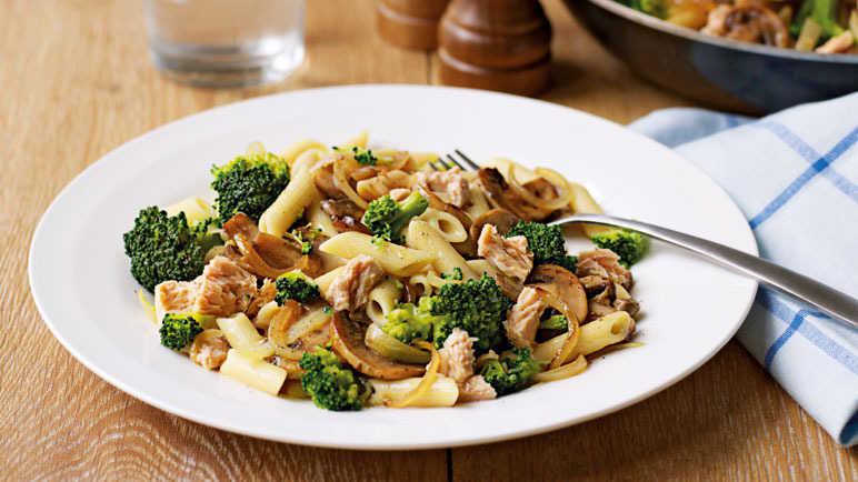 Salmon and Mushroom Pasta with Broccoli Recipe | Sainsbury's